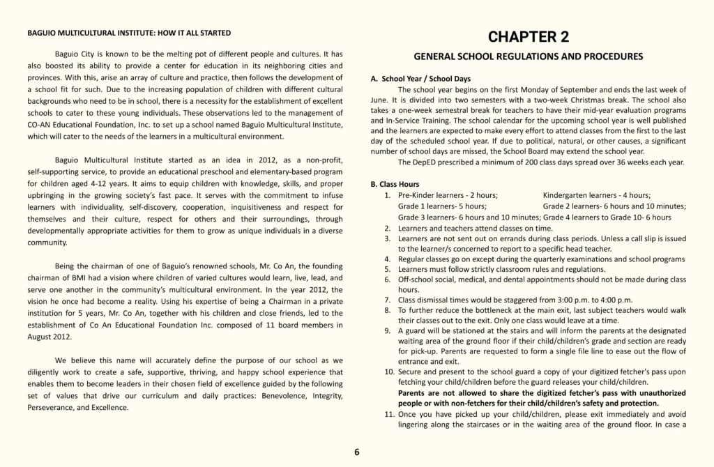 Baguio Multicultural Institute POLICY 1