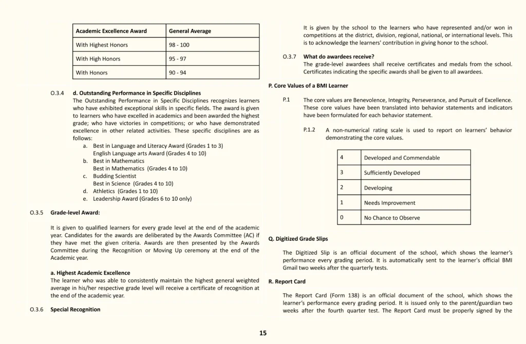 Baguio Multicultural Institute POLICY 10