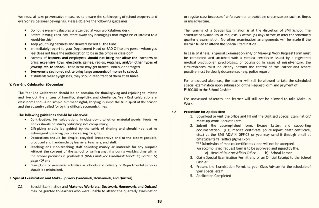 Baguio Multicultural Institute POLICY 13