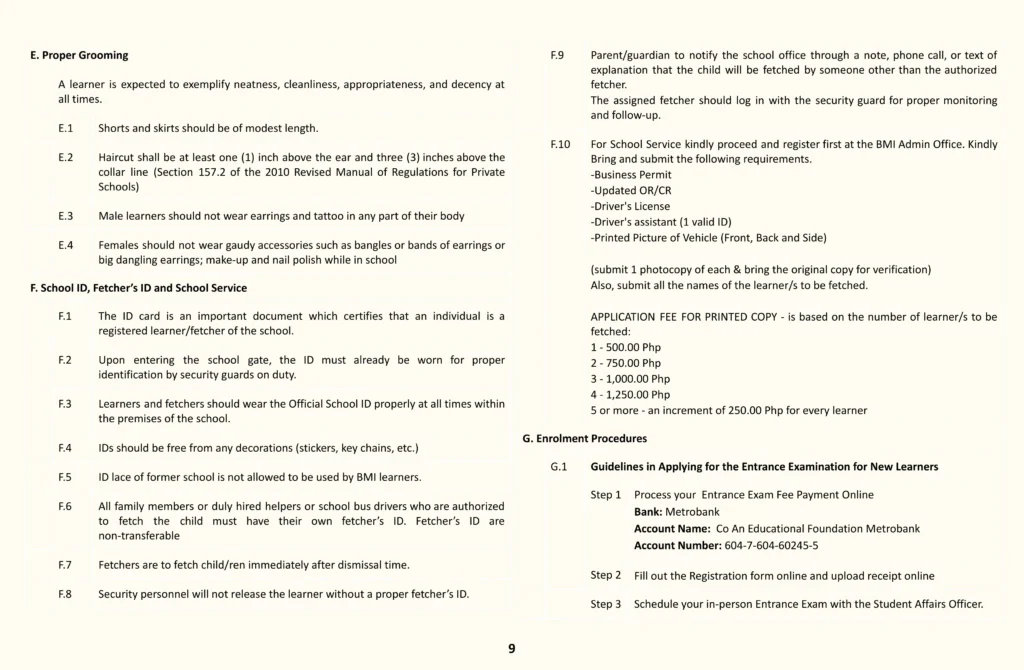Baguio Multicultural Institute POLICY 4