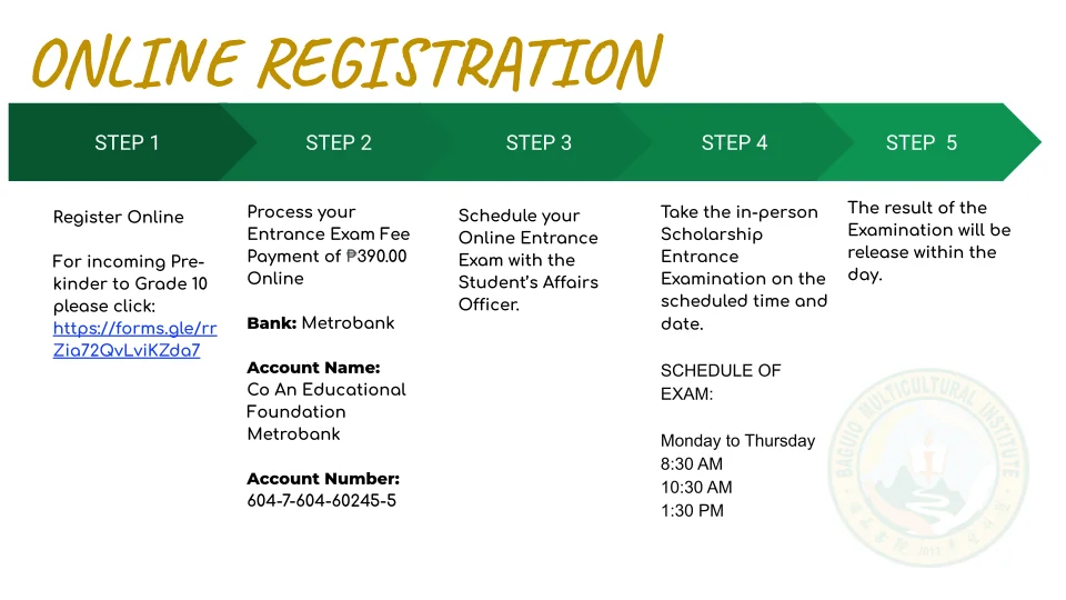 Baguio Multicultural Institute Registration-New-Students