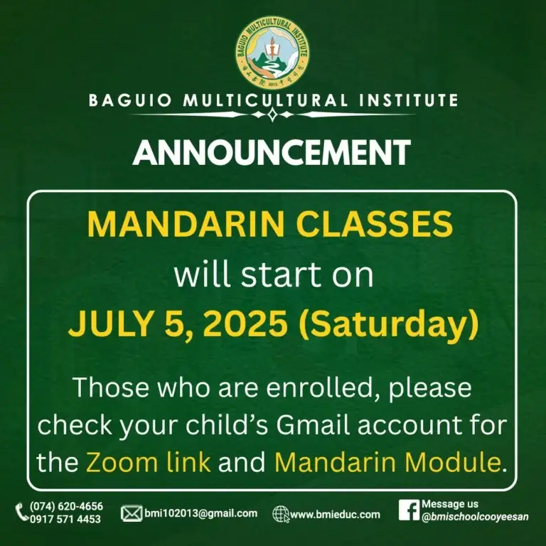 Mandarin Announcement